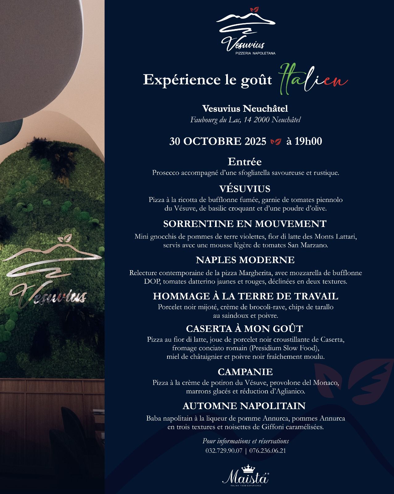 Vesuvius Neuchâtel: l’eccellenza della pizza e della cucina italiana in Svizzera